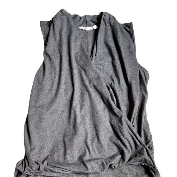 Athleta Gray Sleeveless Mini Dress XS V Neck Wrap Casual - Picture 5 of 8